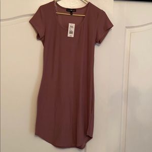 Rose color tee shirt dress